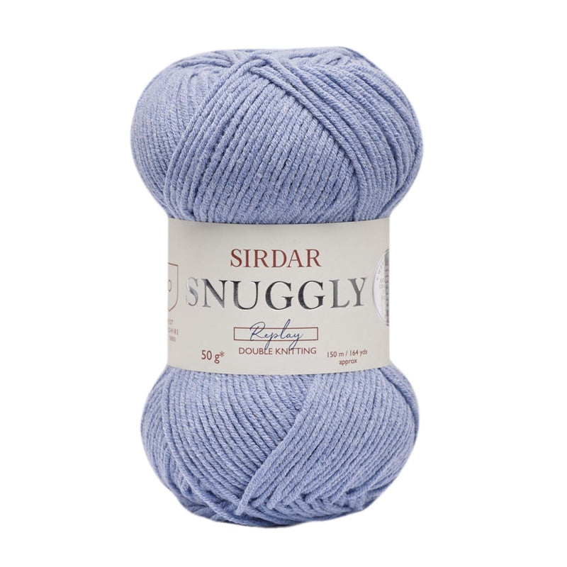 Gray Sirdar Yarn Snuggly Replay Dk - 50% Cotton 50% Acrylic - 50g - Bunny Hop Blue Knitting and Crochet Yarn