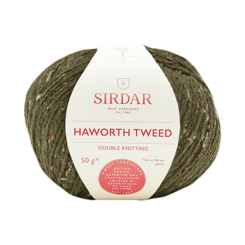 Dark Olive Green Sirdar Yarn Haworth Tweed 50% Wool 50% Nylon-Moorland Moss 50g Knitting and Crochet Yarn