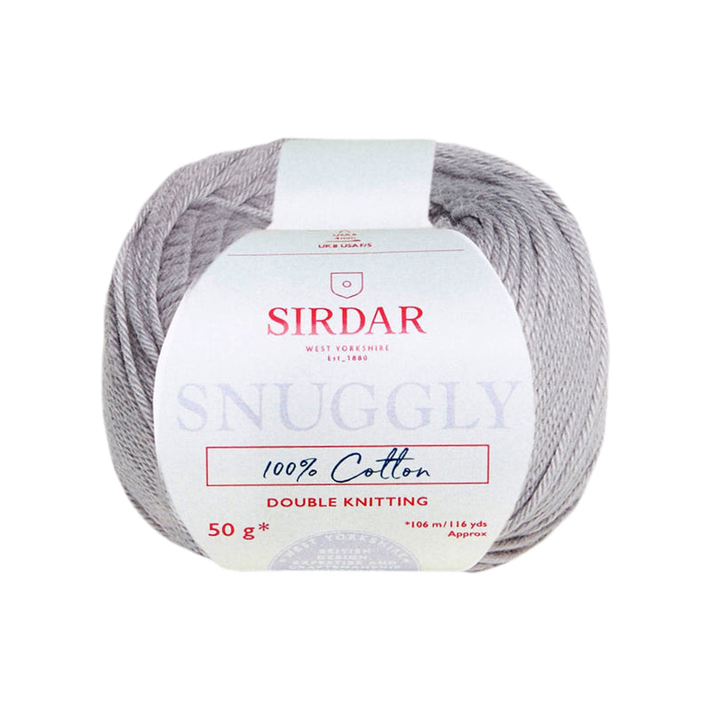 Light Gray Sirdar Yarn Snuggly 100% Cotton 50g -  0759 Rhino Knitting and Crochet Yarn