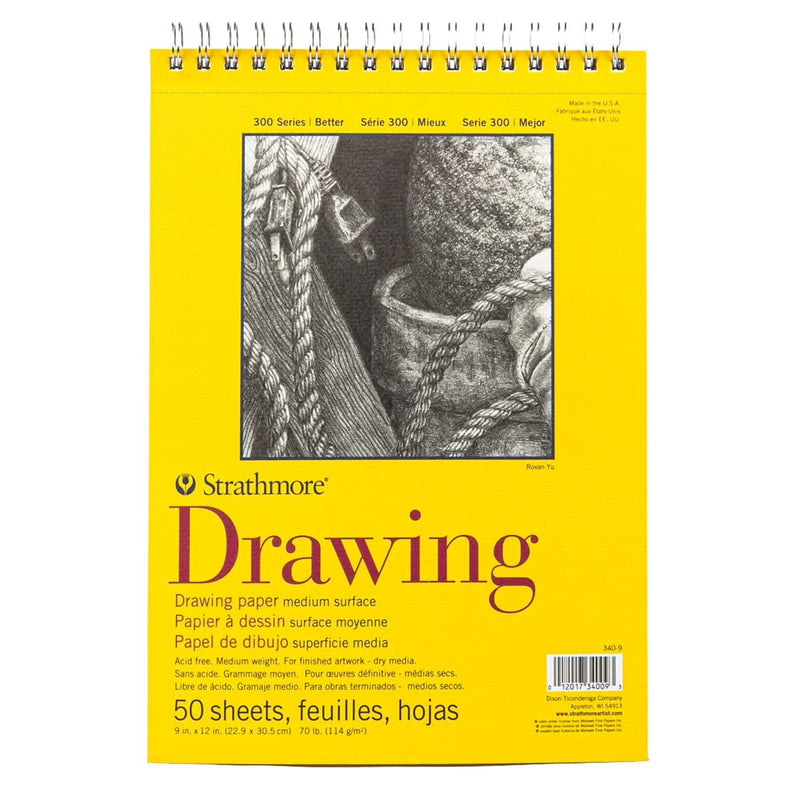 Gray Strathmore Medium Drawing Spiral Paper Pad 9"X12" - 50 Sheets