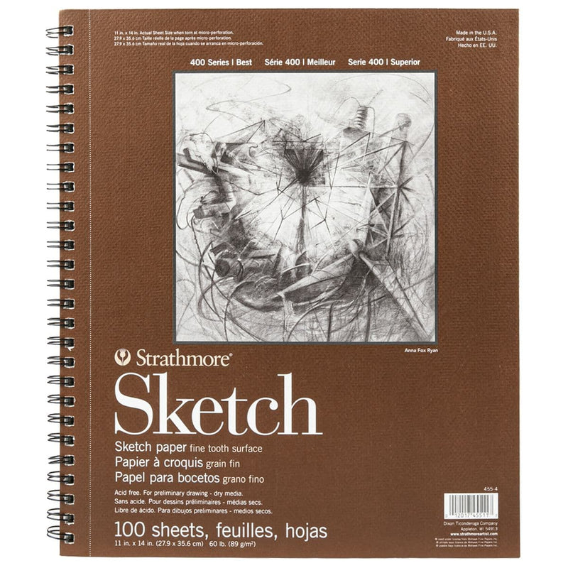 Dark Olive Green Strathmore Sketch Spiral Paper Pad 11"X14" - 100 Sheets Pads