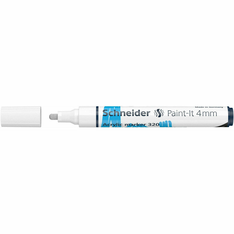 Steel Blue Schneider Acrylic Paint Marker Paint-It 320 4mm White Pens and Markers