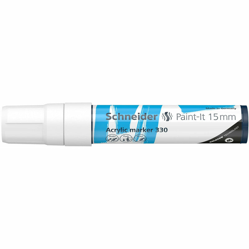 Steel Blue Schneider Acrylic Paint Marker Paint-It 330 15mm White Pens and Markers