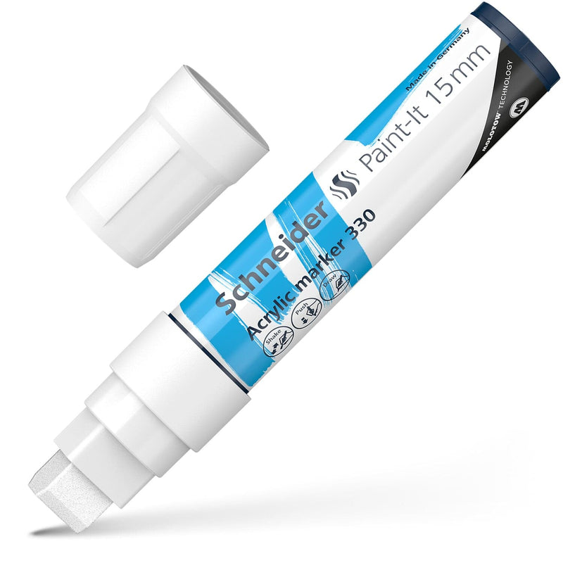 Steel Blue Schneider Acrylic Paint Marker Paint-It 330 15mm White Pens and Markers