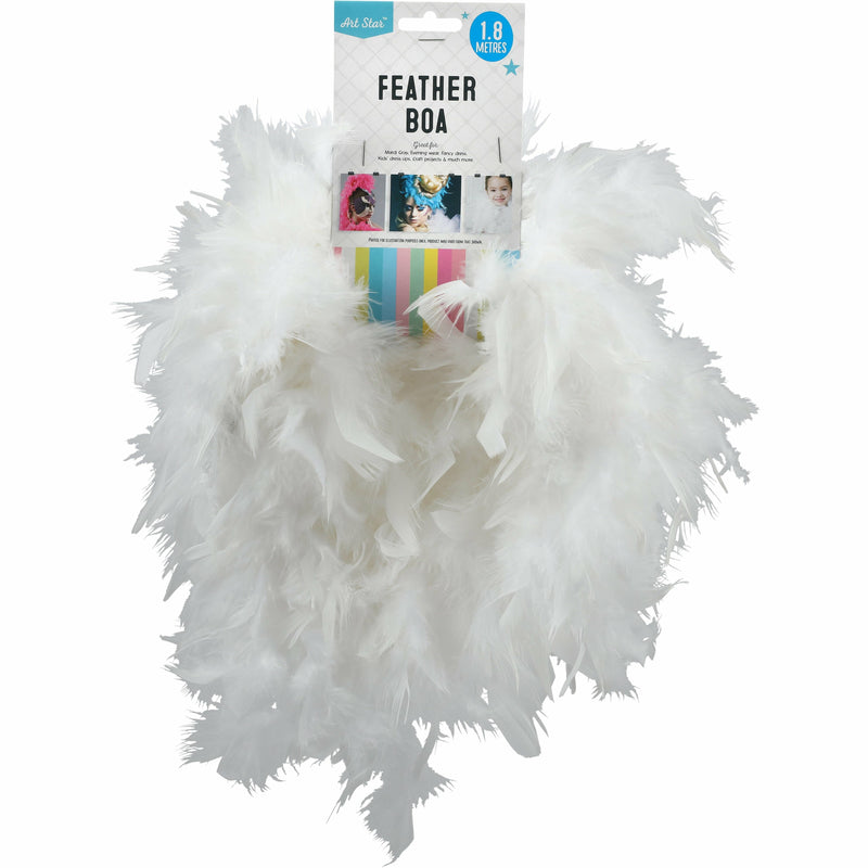 Gray Art Star Feather Boa 60gm 1.8m White Feathers
