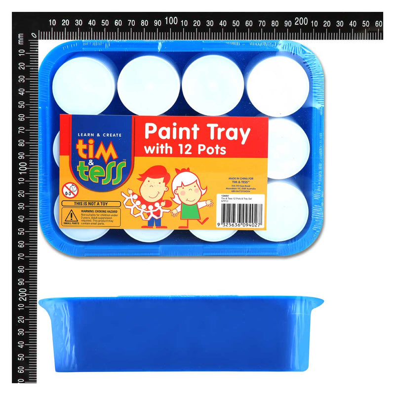 Goldenrod Tim & Tess Paint Tray with 12 Pots Kids Painting Acccessories