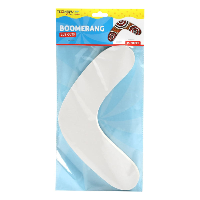 Sky Blue Teacher's Choice Boomerang Cut Outs 25 Pieces - White Educational / Learning