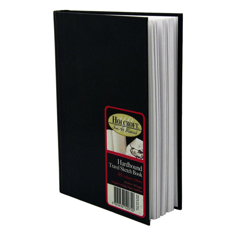 Black Holcroft A5 Hardbound Travel Sketch Book 110gsm 96 Sheets Pads