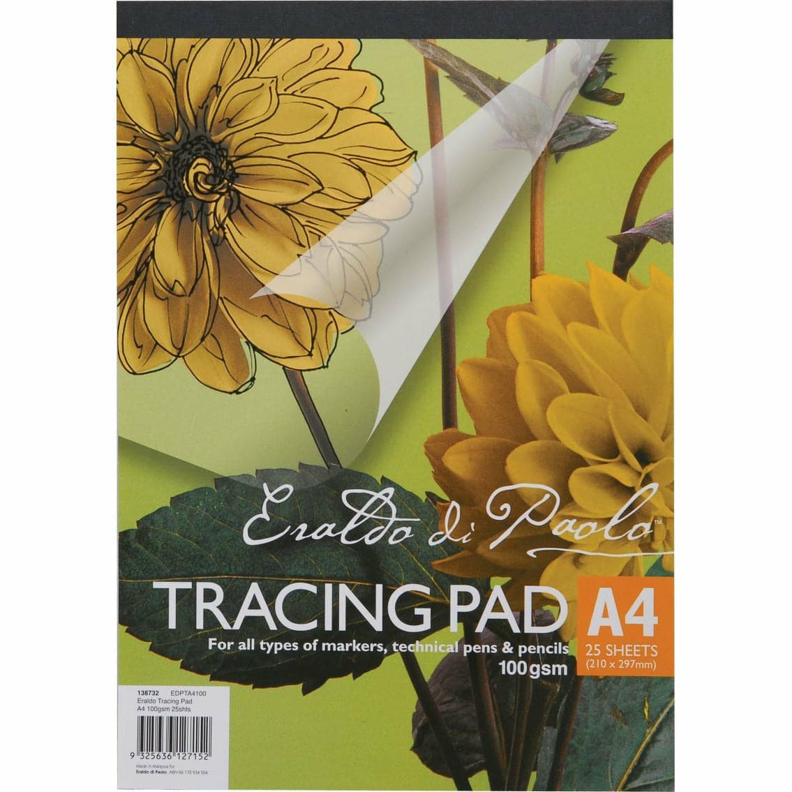 Goldenrod Eraldo di Paolo A4 Tracing Pad 100gsm 25 Sheets Tracing Pads