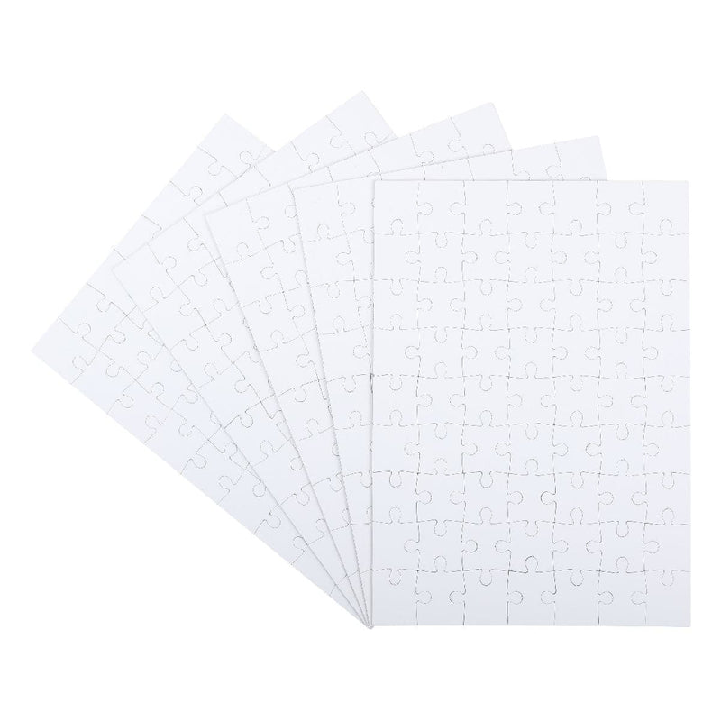 Ghost White Teacher's Choice Blank A4 Jigsaw Puzzle 5 Sheets Kids Paper Shapes