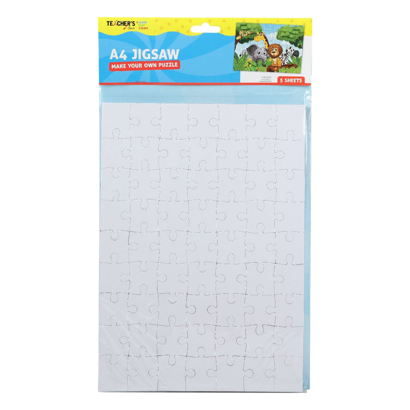 Light Gray Teacher's Choice Blank A4 Jigsaw Puzzle 5 Sheets Kids Paper Shapes