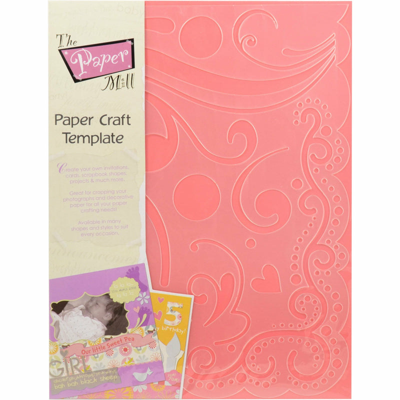 Light Coral The Paper Mill Paper Craft Template Swirls Stencils And Templates