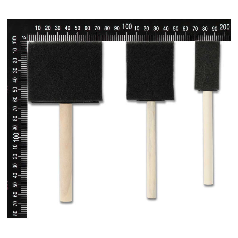 Gray The Art Studio Foam Brushes 25/50/75mm Pack 3 Pieces Foam Brushes and Sponges