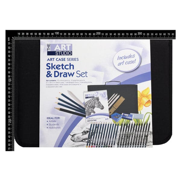 Lavender The Art Studio Sketch & Draw Set Art Case Series Pencils