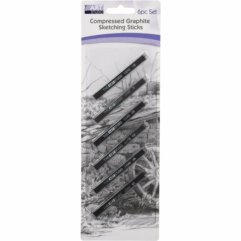 Slate Gray The Art Studio Compressed Graphite Sketching Sticks 6 Pieces Pastels & Charcoal