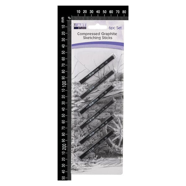 Dim Gray The Art Studio Compressed Graphite Sketching Sticks 6 Pieces Pastels & Charcoal