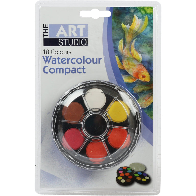 Goldenrod The Art Studio 3 Tier Watercolour Compact 18 Assorted Colours Watercolour Paints