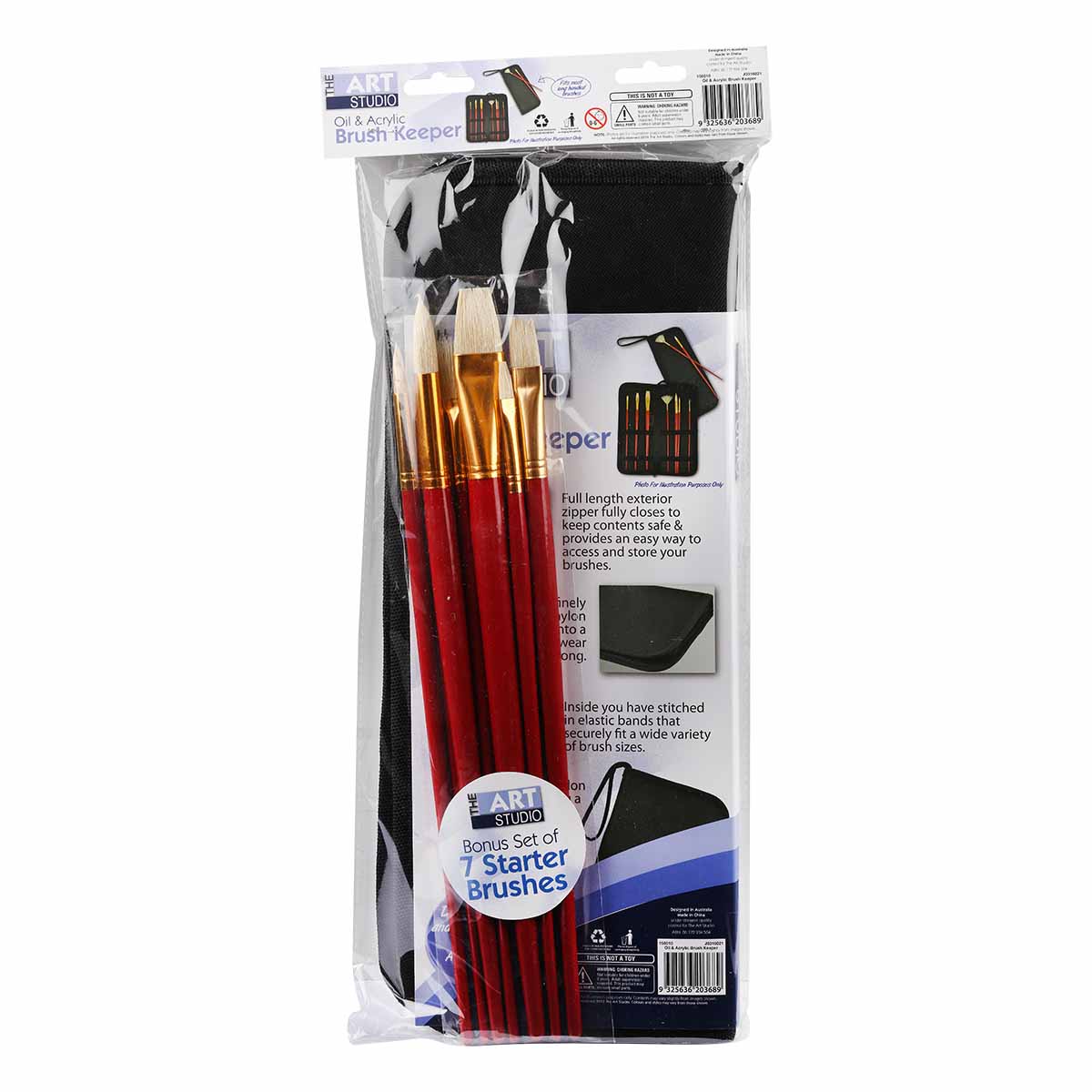 The Art Studio Oil & Acrylic Brush Keeper with 7 Bonus Brushes