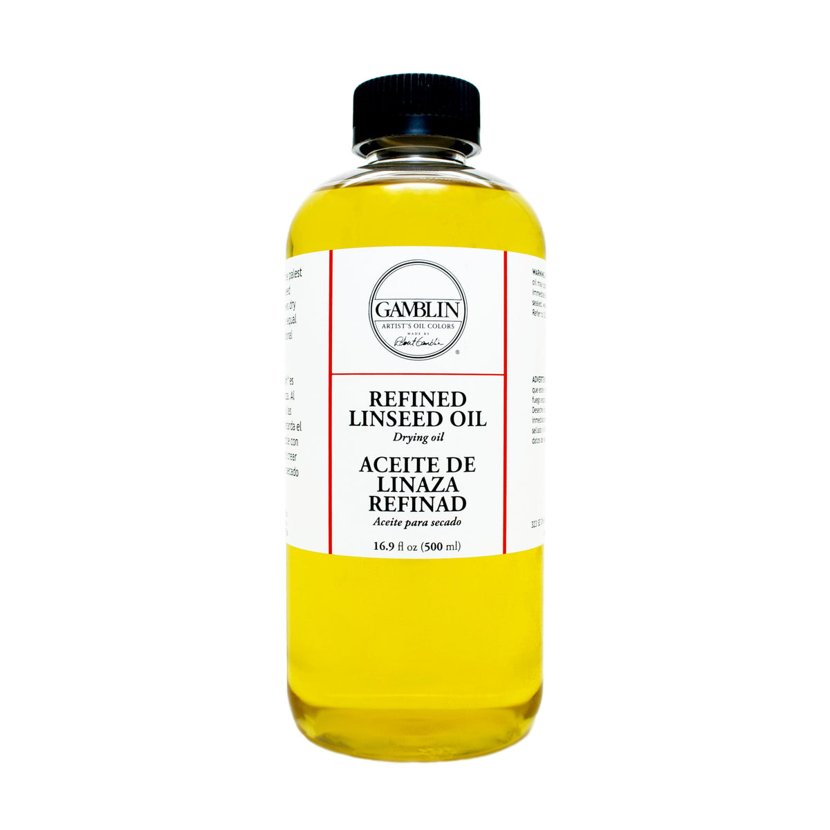 Gold Gamblin Refined Linseed Oil 500ml/16.9oz Oil Paints