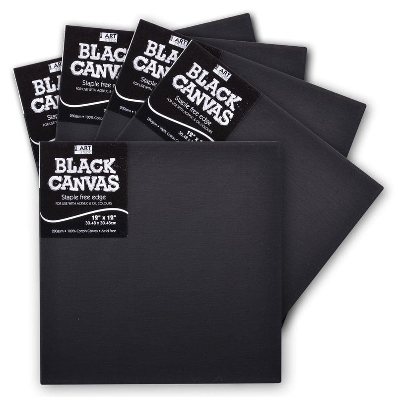 Dark Slate Gray The Art Studio Thin 16mm Bar Black Stretched Canvas 12 x 12 Inches 5 Pack Canvas and Painting Surfaces