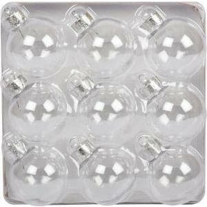 Gray Make A Merry Christmas Clear Plastic Baubles 50mm 9 Pieces Christmas