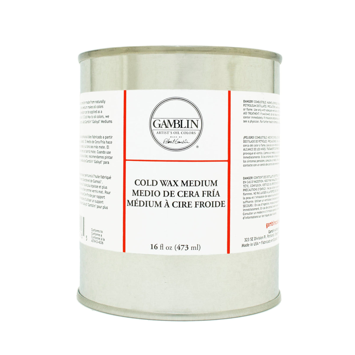 Beige Gamblin Cold Wax Medium 473ml/16oz Oil Paints
