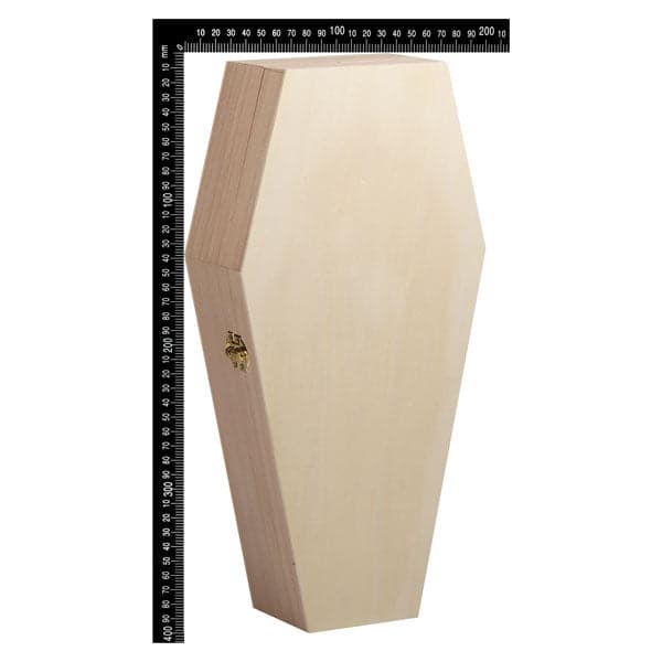 Gray Art Star Halloween Wooden Coffin 40x20x8.3cm Halloween