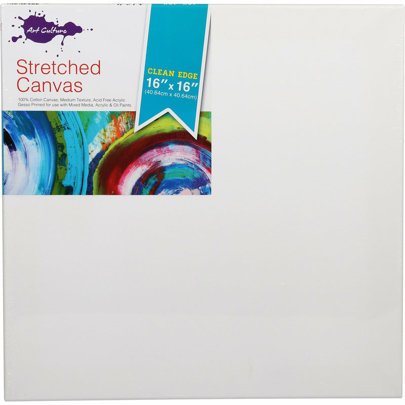 Light Gray Art Culture Thin 16mm Bar Stretched Canvas 16 x 16 Inches 1 Pack Canvas and Painting Surfaces