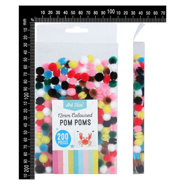 Light Pink Art Star 12mm Coloured Pom Poms (200 Pieces) Pom Pom