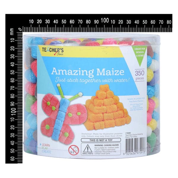 Light Sky Blue Teacher’s Choice Maize Construction Puffs Tub Assorted Colour 350 Pieces Kids Craft Basics
