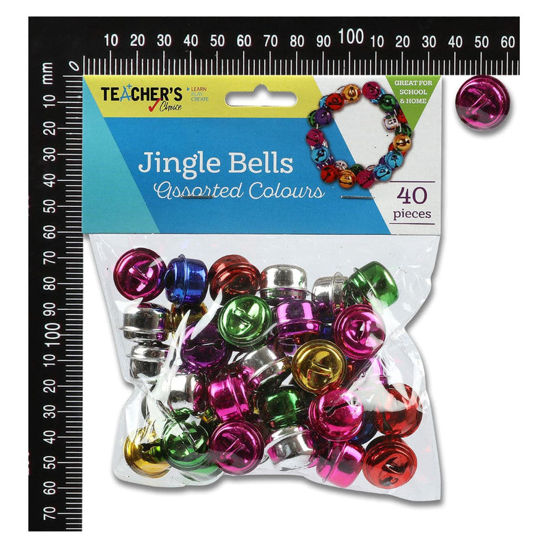 Steel Blue Teacherâ€s Choice Coloured Bells 40 Pieces Kids Craft Basics