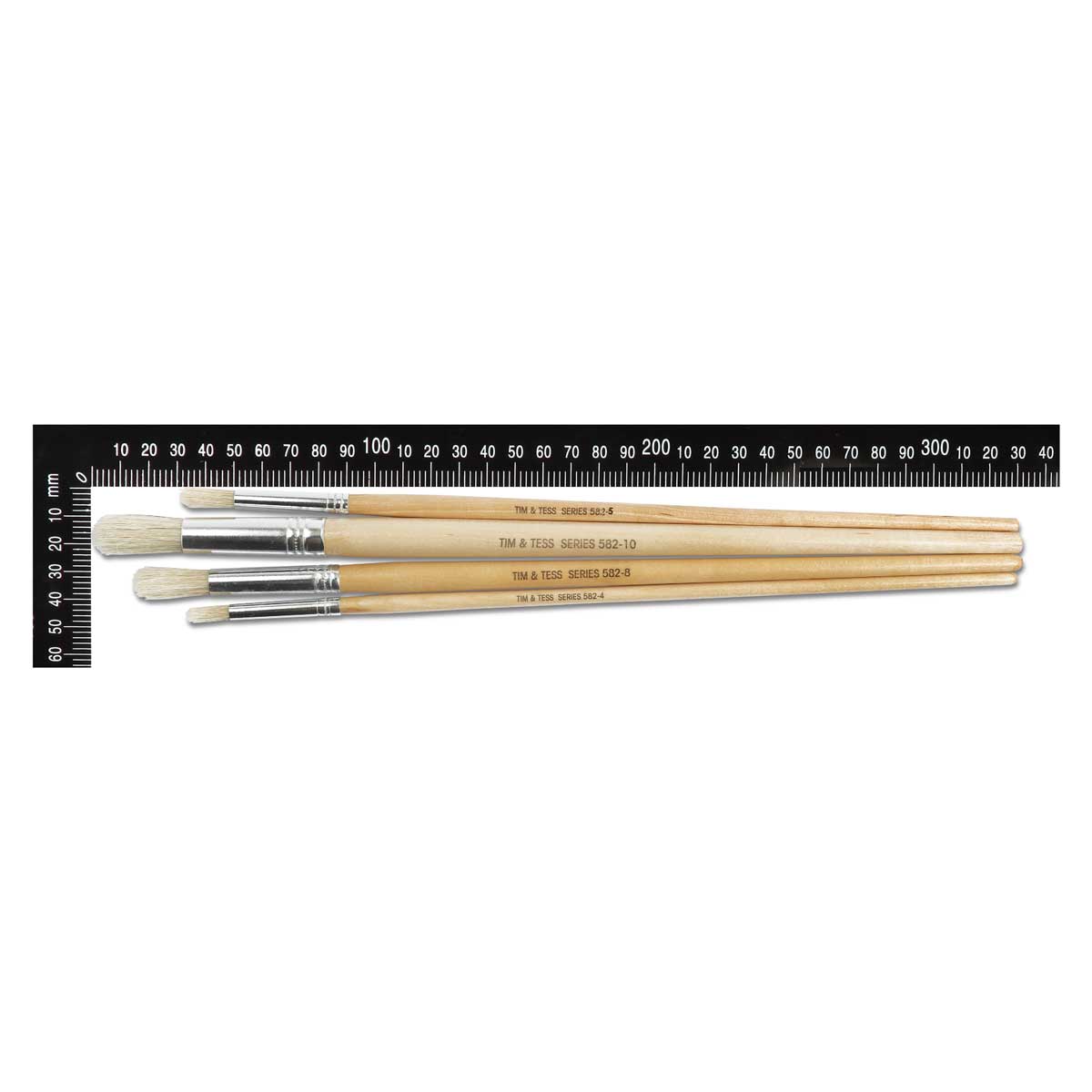 Dark Khaki Tim & Tess Round Long Handle Paint Brushes (4 Pack) Kids Paint Brushes