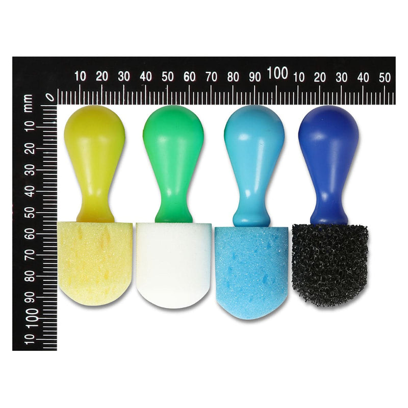 Medium Aquamarine Tim & Tess Textured Bulb Handle Brushes 4 Pieces Kids Painting Acccessories