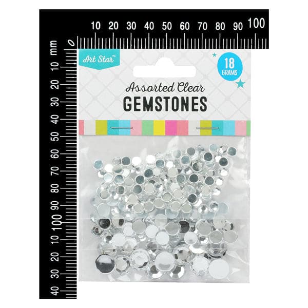 Gray Art Star Clear Gemstones Assorted Sizes 18g Sequins and Rhinestons