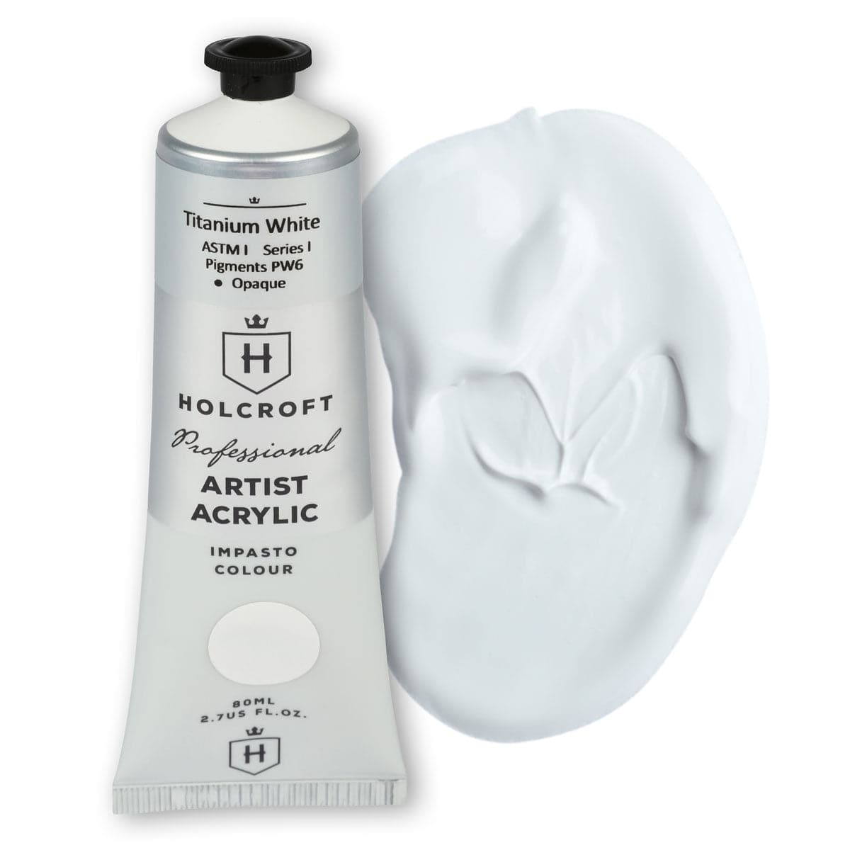 Lavender Holcroft Professional Acrylic Impasto Paint S1 Titanium White 80ml Acrylic Paints