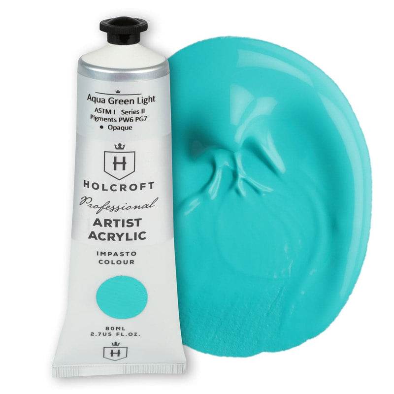 Light Sea Green Holcroft Professional Acrylic Impasto Paint Aqua Green Light S2 80ml Acrylic Paints