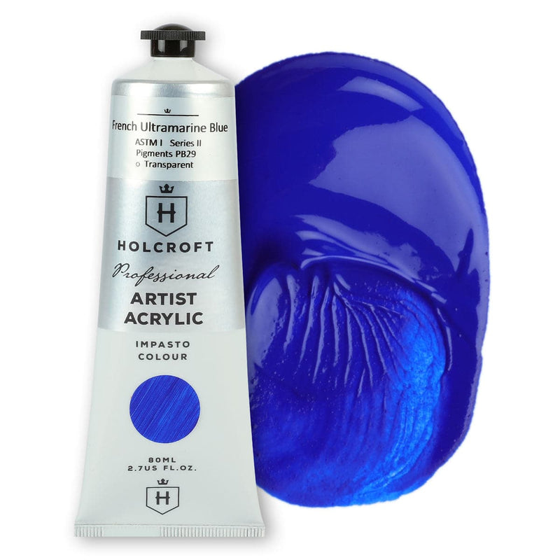 Dark Blue Holcroft Professional Acrylic Impasto Paint French Ultra Blue S2 80ml Acrylic Paints