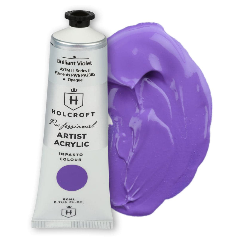 Slate Blue Holcroft Professional Acrylic Impasto Paint Brilliant Violet 80ml Acrylic Paints