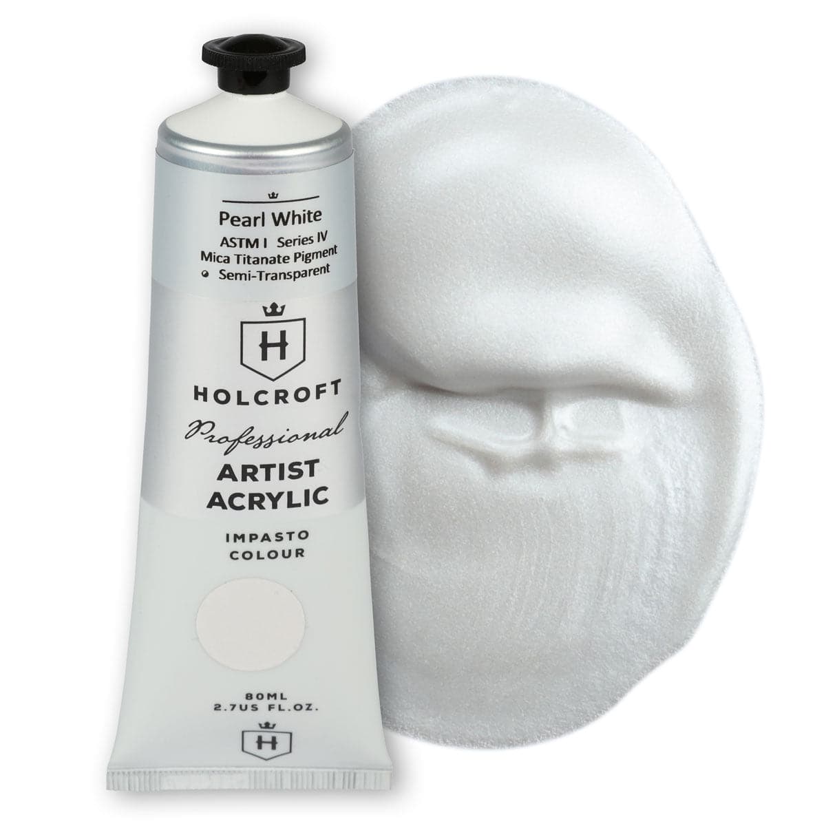 Gray Holcroft Professional Acrylic Impasto Paint Pearl White S4 80ml Acrylic Paints