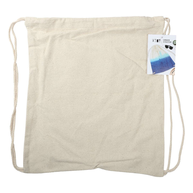 Light Gray Urban Crafter Canvas Drawstring Backpack 12oz 37 x 46cm Craft Blanks for Decorating