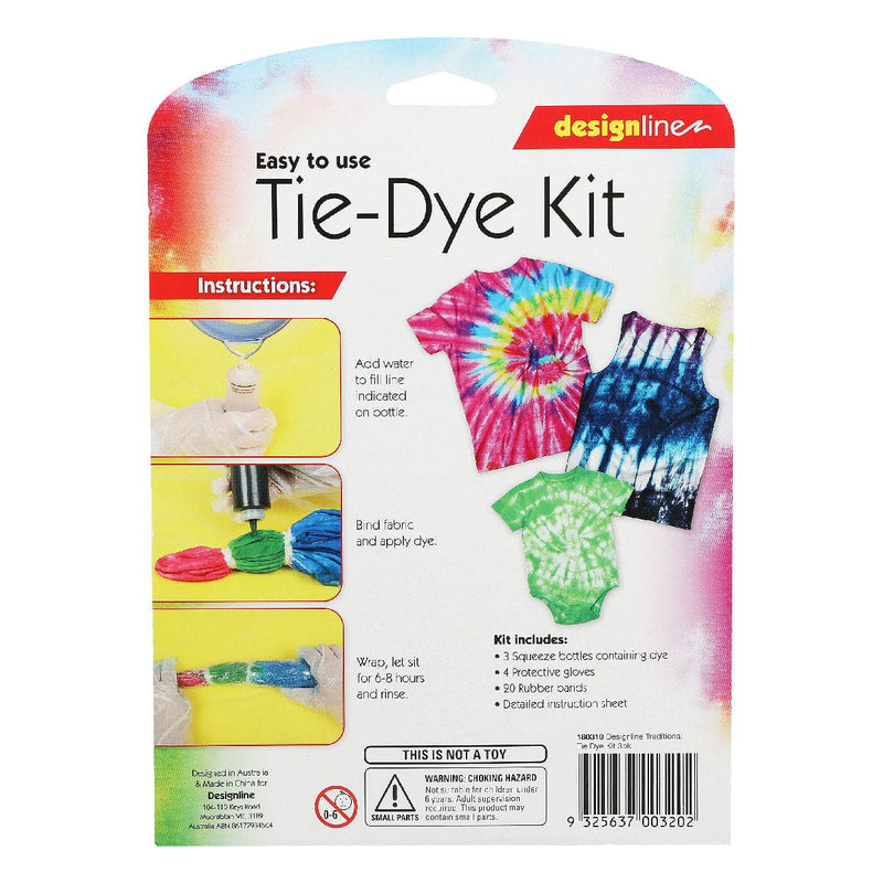 Light Goldenrod Design Line Traditional Tie Dye Kit Assorted Colours 3 Pack Fabric Paints and Dyes