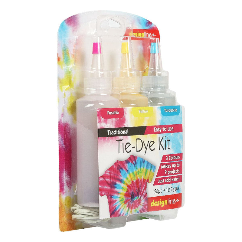 Wheat Design Line Traditional Tie Dye Kit Assorted Colours 3 Pack Fabric Paints and Dyes