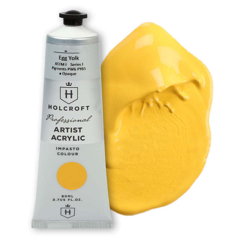 Sandy Brown Holcroft Professional Acrylic Impasto Paint Egg Yolk 80ml Acrylic Paints