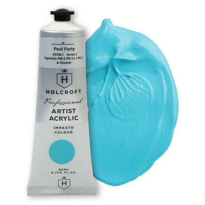 Medium Turquoise Holcroft Professional Acrylic Impasto Paint  Pool Party S1 80ml Acrylic Paints