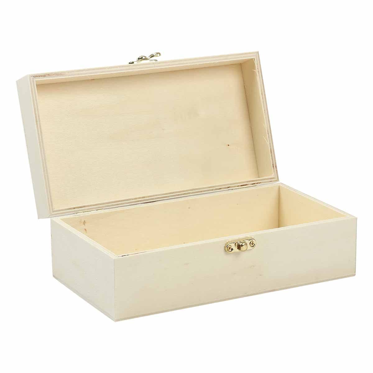 Hinged Plywood Jewellery Box 22x12x8.5cm