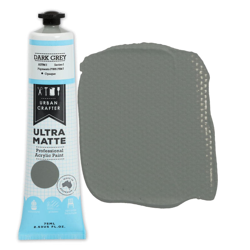 Dim Gray Urban Crafter Ultra Matte Acrylic Paint Opaque S1 ASTM1  Dark Grey 75ml Acrylic Paints