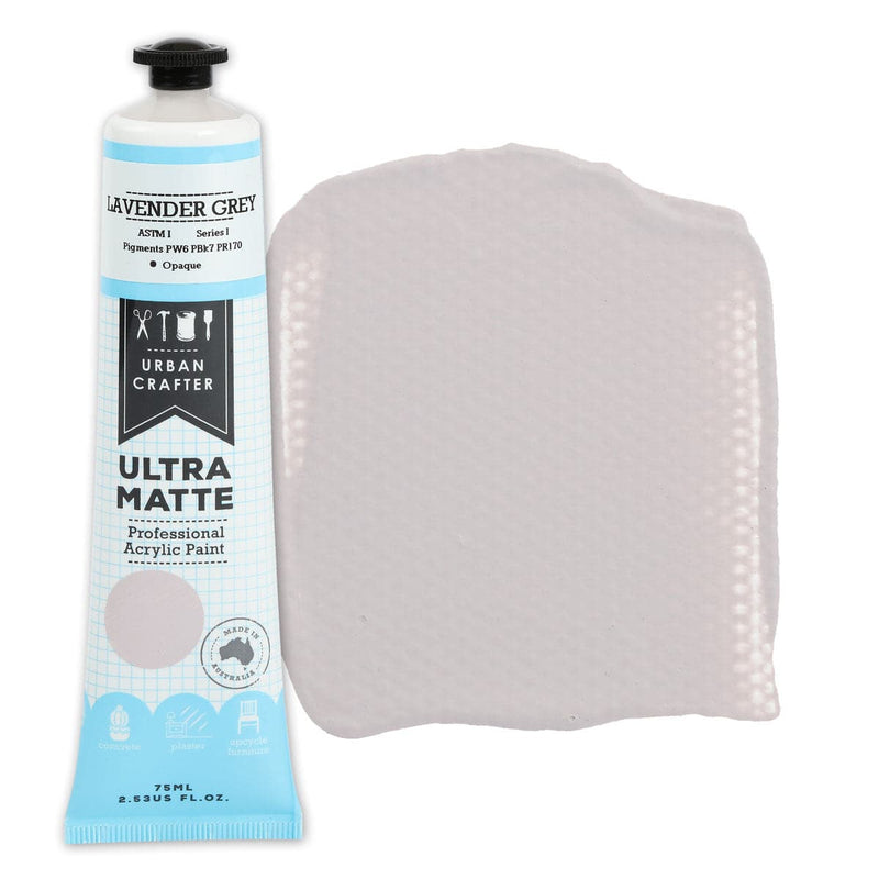 Light Gray Urban Crafter Ultra Matte Acrylic Paint Lavender Grey Opaque S1 ASTM1 75ml Acrylic Paints