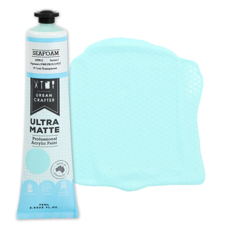 Pale Turquoise Urban Crafter Ultra Matte Acrylic Paint Seafoam S1 ASTM1 Semi-Transparent 75ml Acrylic Paints