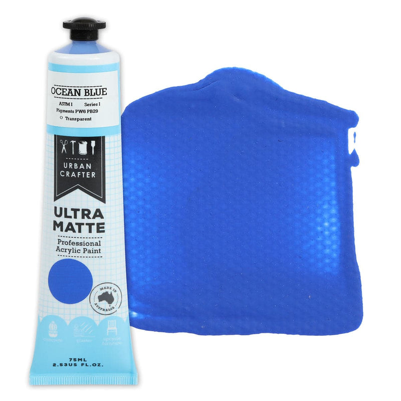 Royal Blue Urban Crafter Ultra Matte Acrylic Paint Off Ocean Blue S1 ASTM1 75ml Acrylic Paints