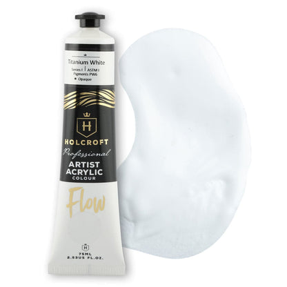 Lavender Holcroft Professional Acrylic Flow Paint Titanium White S1 ASTM1 75ml Acrylic Paints